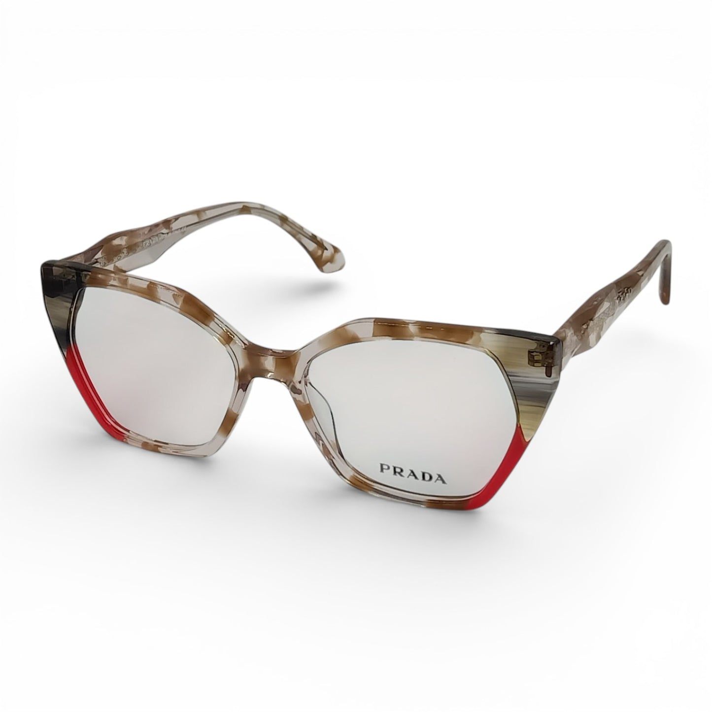 Lunettes de Vue : PRADA Marron transparent marbré